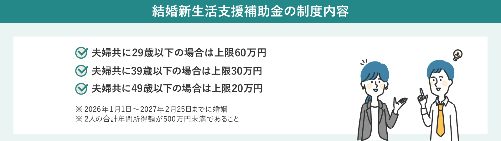 結婚新生活支援補助金の制度内容